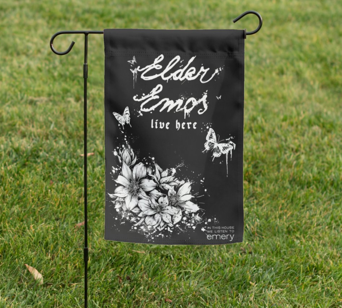 Elder Emo Garden Flag – Emery